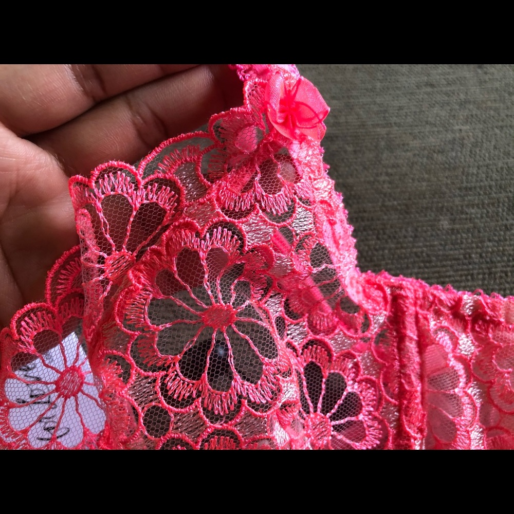 NWT For Love and Lemons Skivvies Lace Sheer Bra L - Picture 6 of 10